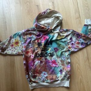 Adidas Green and Pink Sweatshirt Vibrant Style